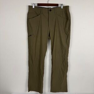 Orvis Mens Outdoor Performance Pants‎ Brown Olive Stretch Water Repellent 36x30